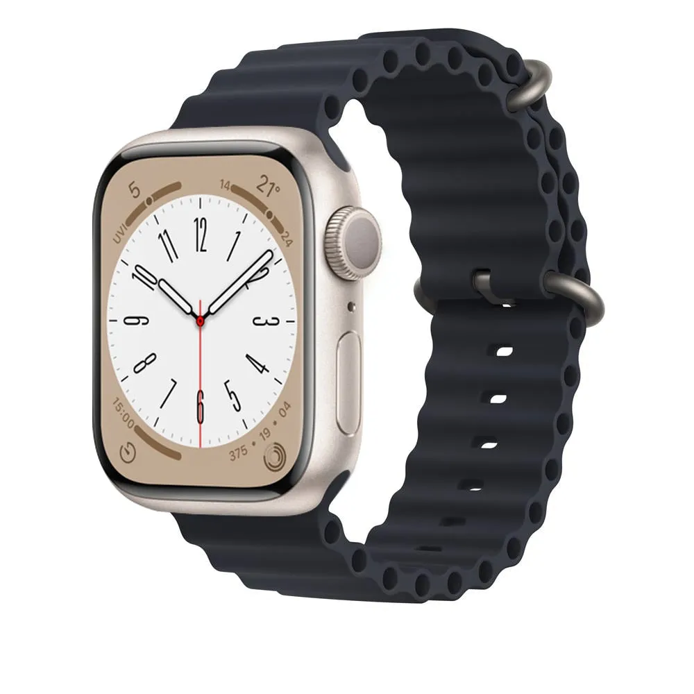 Ocean for Apple watch band 49mm 44mm 40mm 45mm 41mm 42mm 38mm 40 44 45 mm silicone bracelet iWatch series 7 6 3 se Ultra 8 strap| |