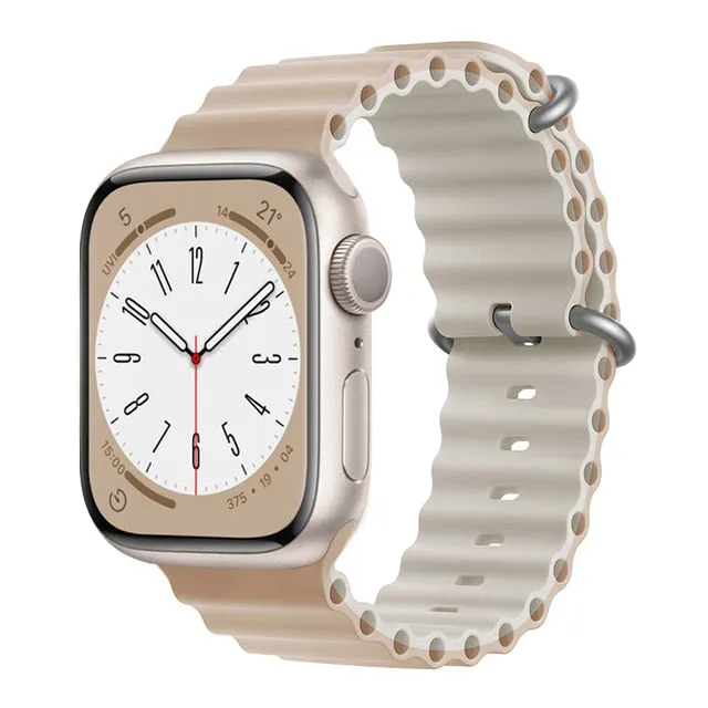 Ocean for Apple watch band 49mm 44mm 40mm 45mm 41mm 42mm 38mm 40 44 45 mm silicone bracelet iWatch series 7 6 3 se Ultra 8 strap| |