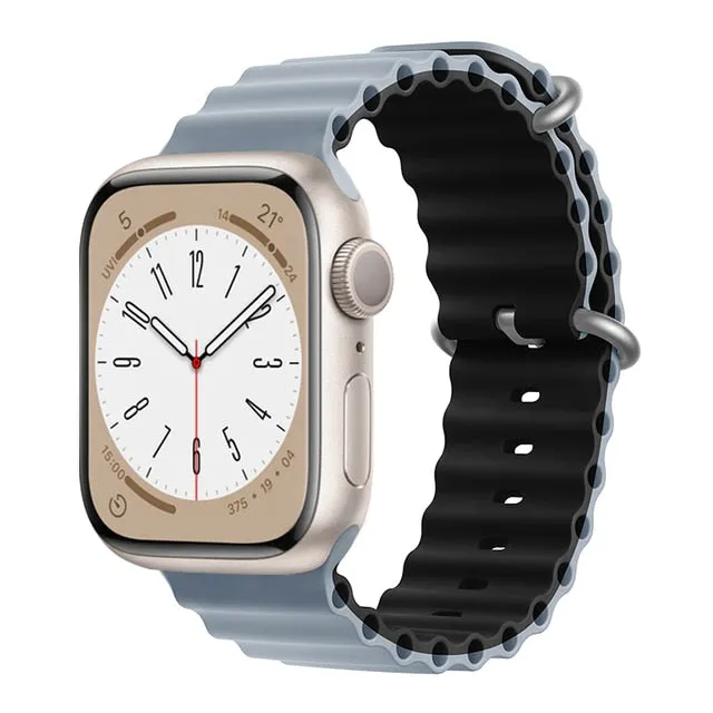 Ocean for Apple watch band 49mm 44mm 40mm 45mm 41mm 42mm 38mm 40 44 45 mm silicone bracelet iWatch series 7 6 3 se Ultra 8 strap| |