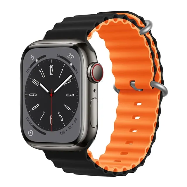 Ocean for Apple watch band 49mm 44mm 40mm 45mm 41mm 42mm 38mm 40 44 45 mm silicone bracelet iWatch series 7 6 3 se Ultra 8 strap| |