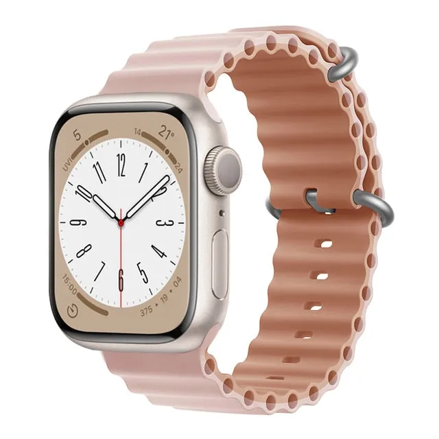 Ocean for Apple watch band 49mm 44mm 40mm 45mm 41mm 42mm 38mm 40 44 45 mm silicone bracelet iWatch series 7 6 3 se Ultra 8 strap| |