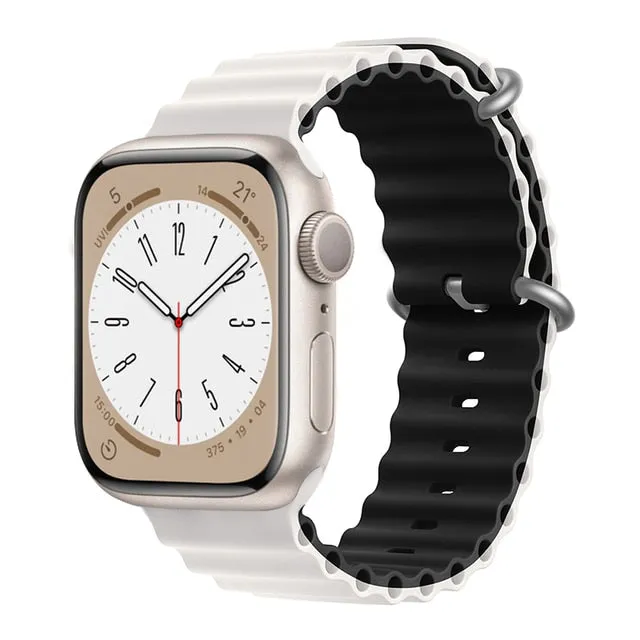 Ocean for Apple watch band 49mm 44mm 40mm 45mm 41mm 42mm 38mm 40 44 45 mm silicone bracelet iWatch series 7 6 3 se Ultra 8 strap| |