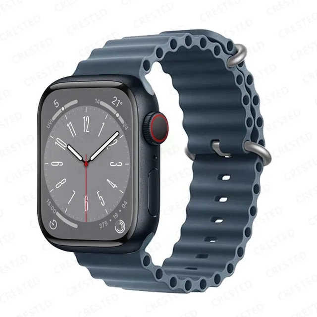 Ocean for Apple watch band 49mm 44mm 40mm 45mm 41mm 42mm 38mm 40 44 45 mm silicone bracelet iWatch series 7 6 3 se Ultra 8 strap| |