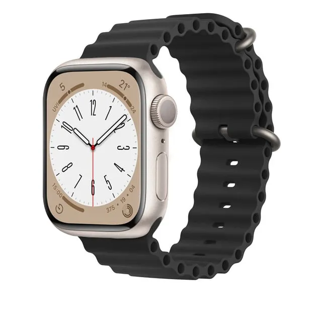 Ocean for Apple watch band 49mm 44mm 40mm 45mm 41mm 42mm 38mm 40 44 45 mm silicone bracelet iWatch series 7 6 3 se Ultra 8 strap| |