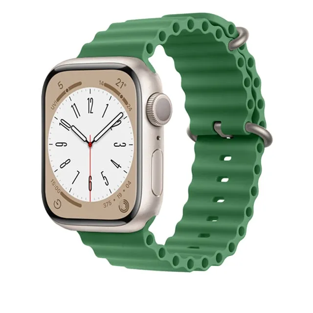 Ocean for Apple watch band 49mm 44mm 40mm 45mm 41mm 42mm 38mm 40 44 45 mm silicone bracelet iWatch series 7 6 3 se Ultra 8 strap| |