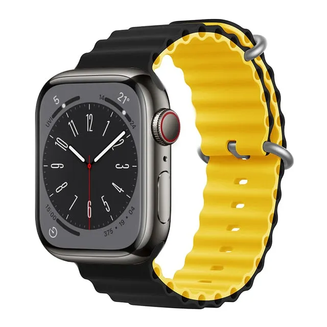Ocean for Apple watch band 49mm 44mm 40mm 45mm 41mm 42mm 38mm 40 44 45 mm silicone bracelet iWatch series 7 6 3 se Ultra 8 strap| |