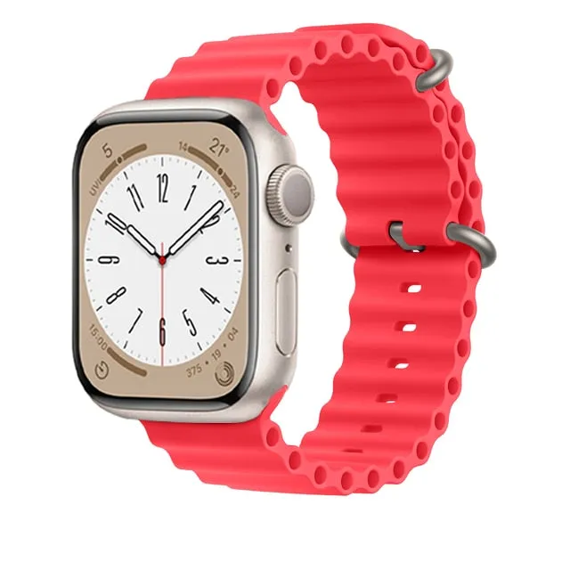 Ocean for Apple watch band 49mm 44mm 40mm 45mm 41mm 42mm 38mm 40 44 45 mm silicone bracelet iWatch series 7 6 3 se Ultra 8 strap| |