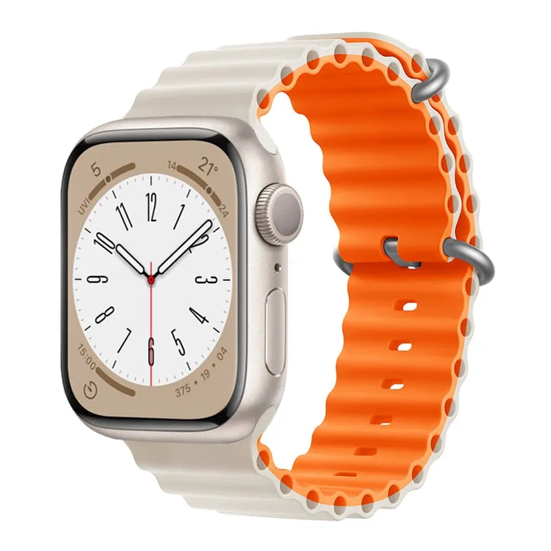 Ocean for Apple watch band 49mm 44mm 40mm 45mm 41mm 42mm 38mm 40 44 45 mm silicone bracelet iWatch series 7 6 3 se Ultra 8 strap| |