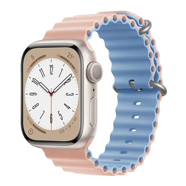 Ocean for Apple watch band 49mm 44mm 40mm 45mm 41mm 42mm 38mm 40 44 45 mm silicone bracelet iWatch series 7 6 3 se Ultra 8 strap| |