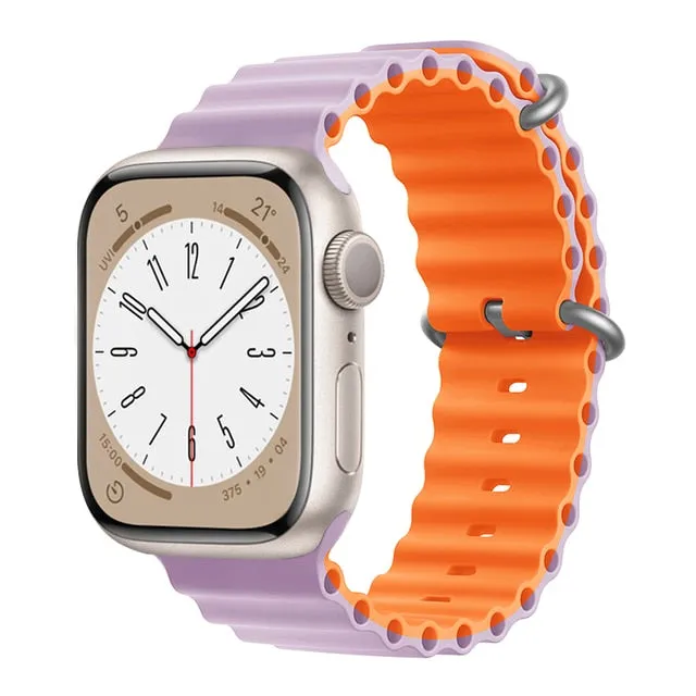 Ocean for Apple watch band 49mm 44mm 40mm 45mm 41mm 42mm 38mm 40 44 45 mm silicone bracelet iWatch series 7 6 3 se Ultra 8 strap| |