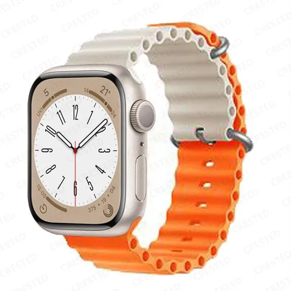 Ocean for Apple watch band 49mm 44mm 40mm 45mm 41mm 42mm 38mm 40 44 45 mm silicone bracelet iWatch series 7 6 3 se Ultra 8 strap| |