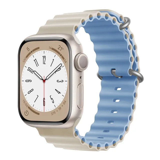 Ocean for Apple watch band 49mm 44mm 40mm 45mm 41mm 42mm 38mm 40 44 45 mm silicone bracelet iWatch series 7 6 3 se Ultra 8 strap| |