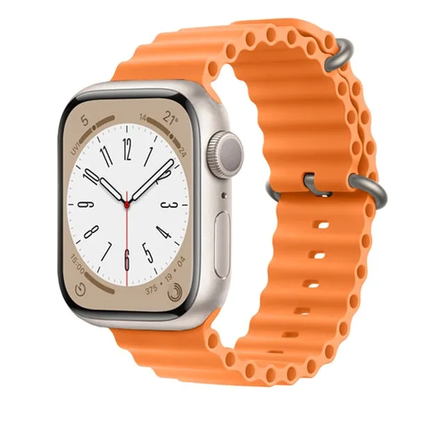 Ocean for Apple watch band 49mm 44mm 40mm 45mm 41mm 42mm 38mm 40 44 45 mm silicone bracelet iWatch series 7 6 3 se Ultra 8 strap| |