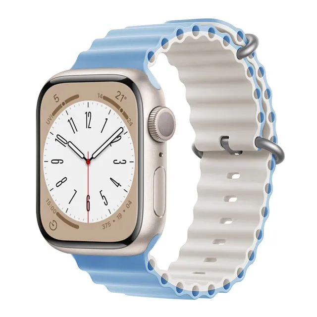Ocean for Apple watch band 49mm 44mm 40mm 45mm 41mm 42mm 38mm 40 44 45 mm silicone bracelet iWatch series 7 6 3 se Ultra 8 strap| |