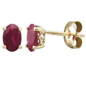 OVAL CUT RUBY STUD EARRINGS