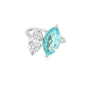 Paraiba and Diamond Ring