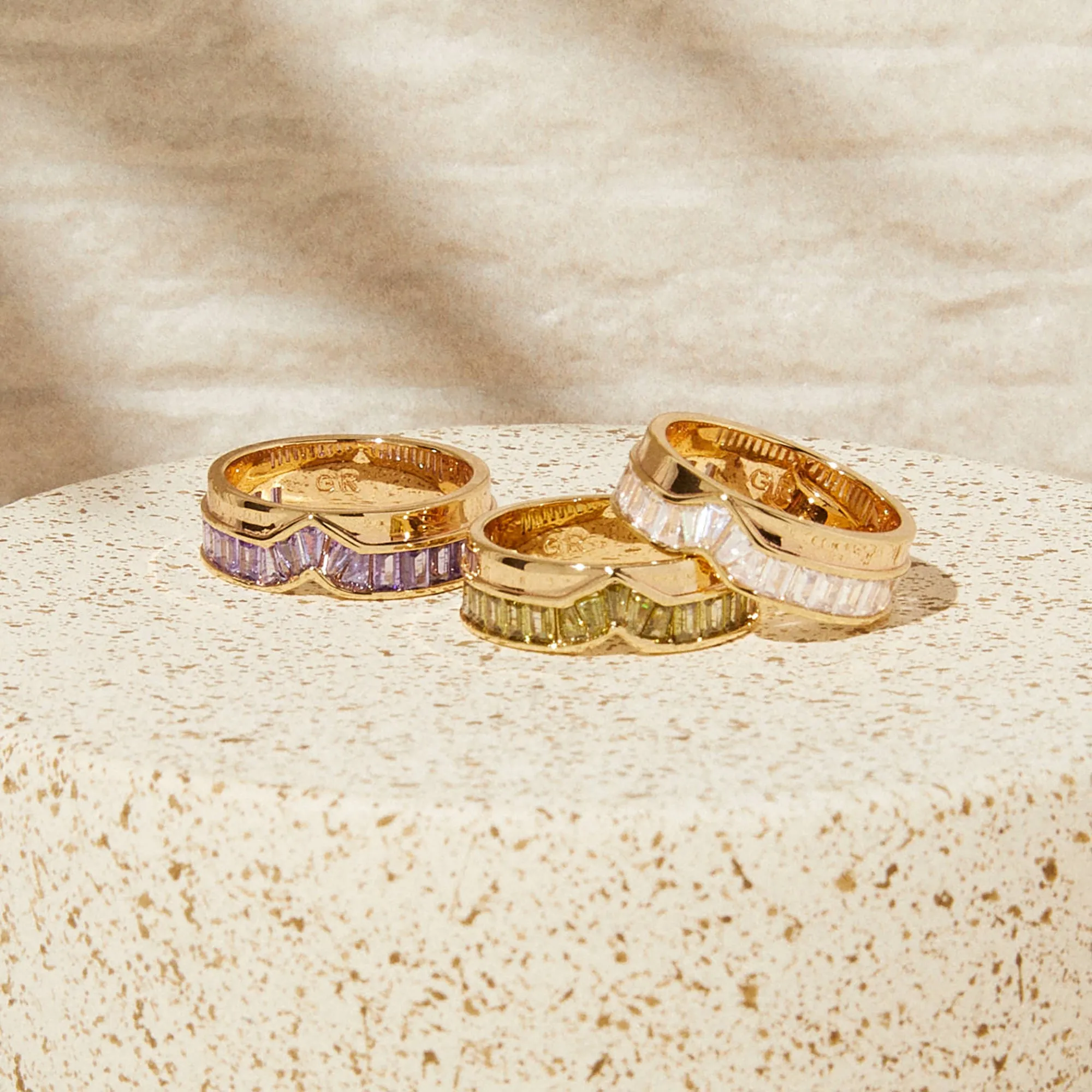 Peak Baguette Band Ring - Peridot