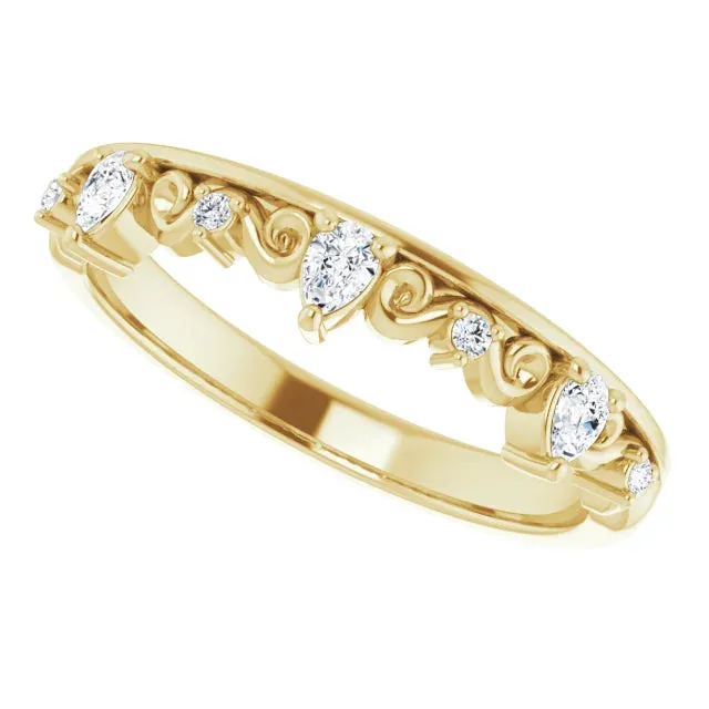 Pear Scroll Anniversary Band