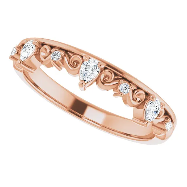 Pear Scroll Anniversary Band