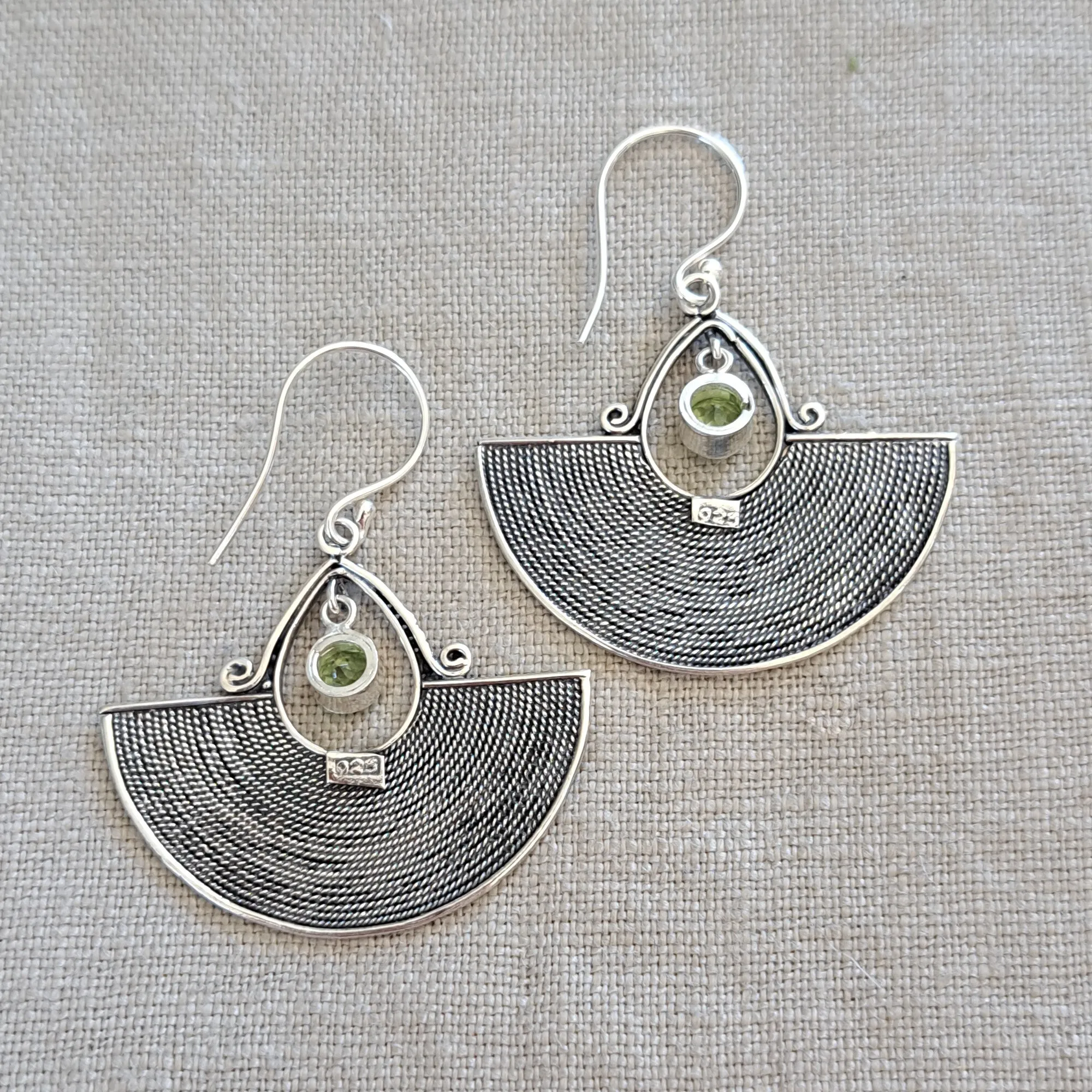 Periodot .925 Sterling Silver Chandelier Earrings from Bali