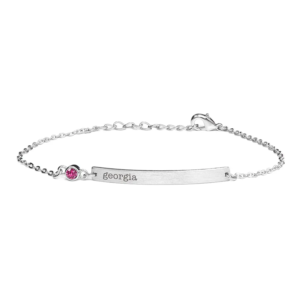 Personalised Swarovski Birthstone Silver Bracelet