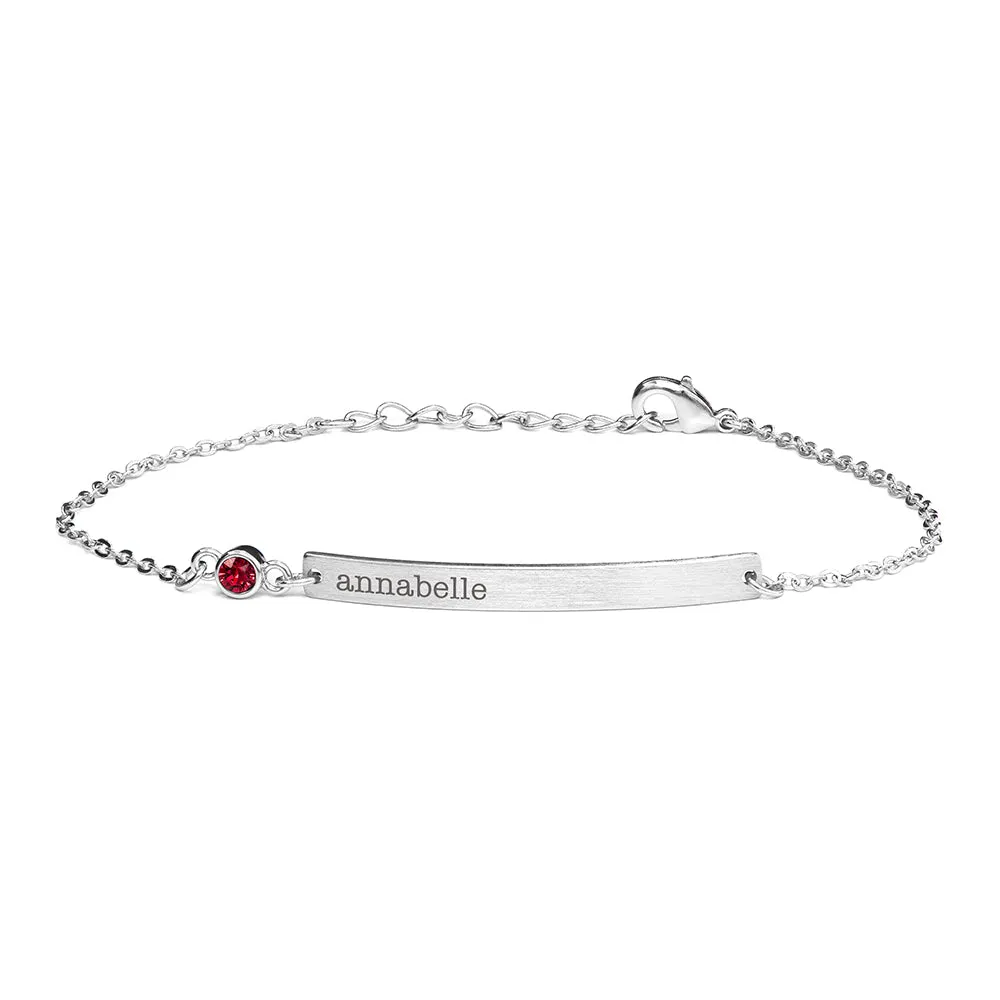 Personalised Swarovski Birthstone Silver Bracelet
