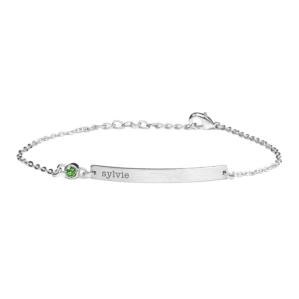 Personalised Swarovski Birthstone Silver Bracelet