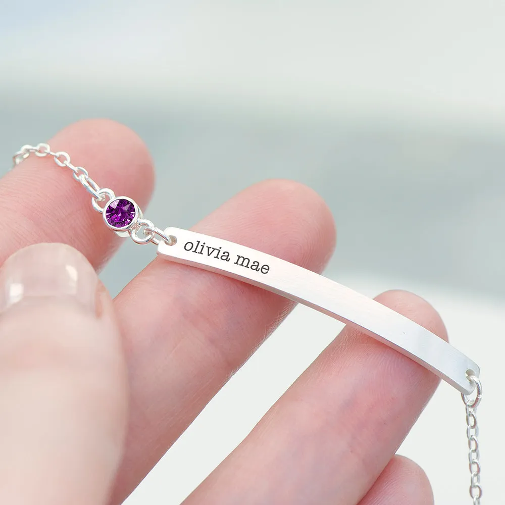 Personalised Swarovski Birthstone Silver Bracelet