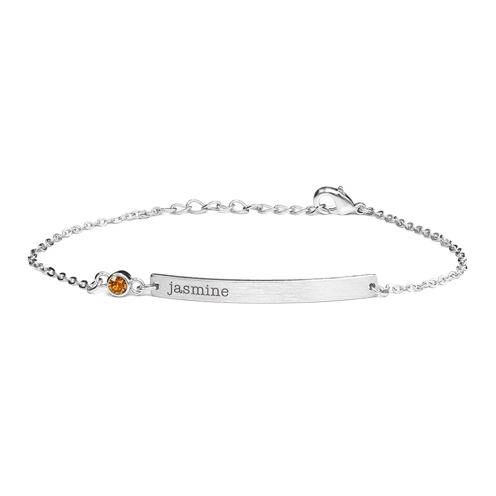 Personalised Swarovski Birthstone Silver Bracelet