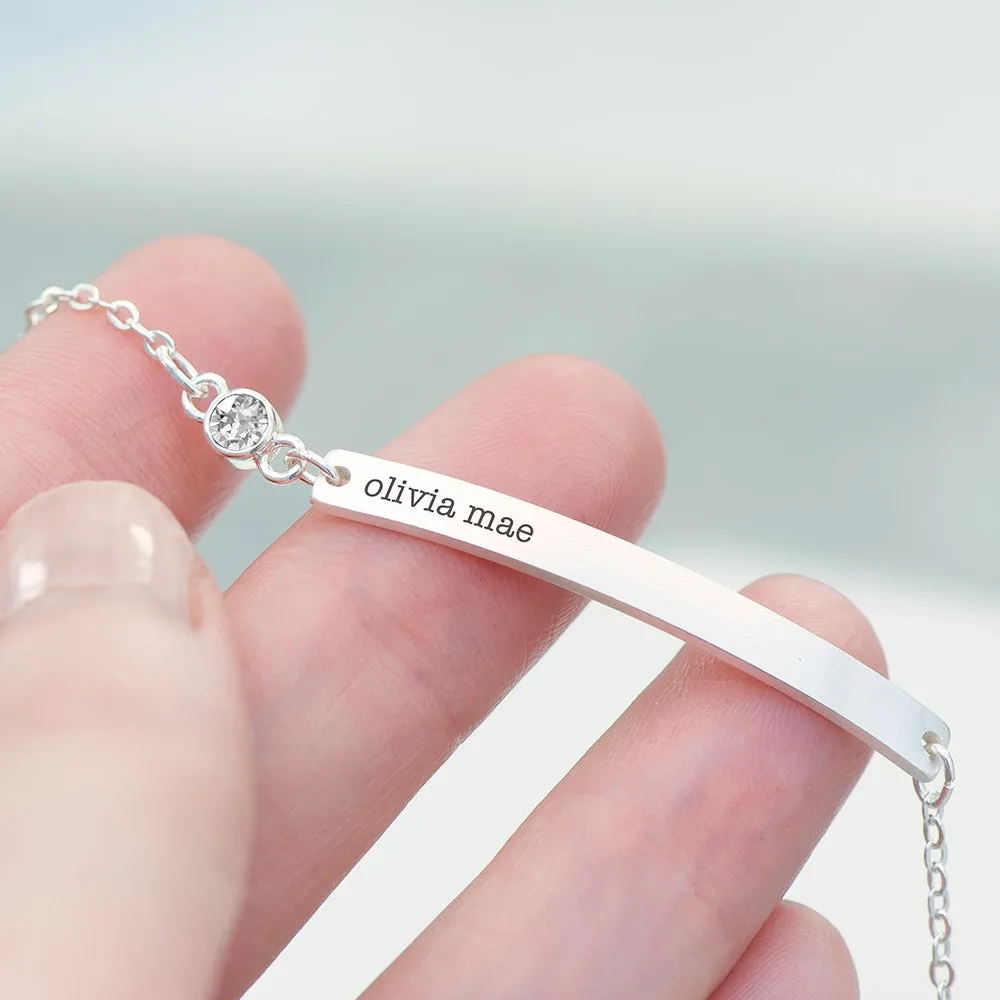 Personalised Swarovski Birthstone Silver Bracelet