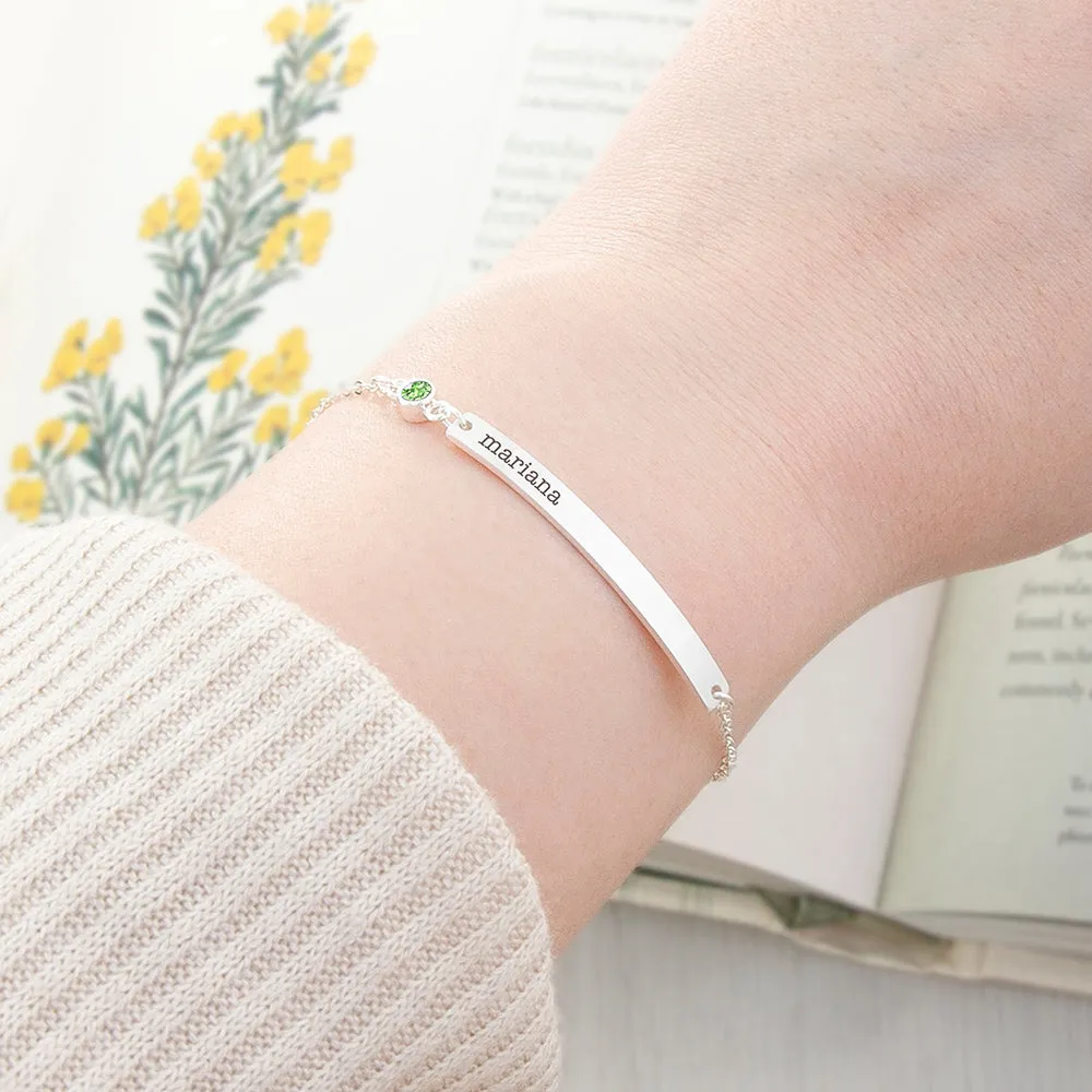 Personalised Swarovski Birthstone Silver Bracelet