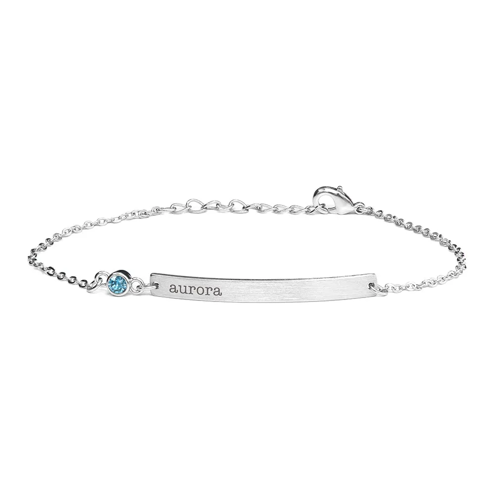 Personalised Swarovski Birthstone Silver Bracelet