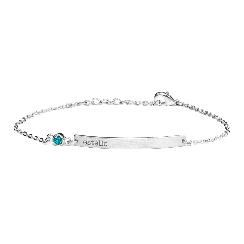 Personalised Swarovski Birthstone Silver Bracelet