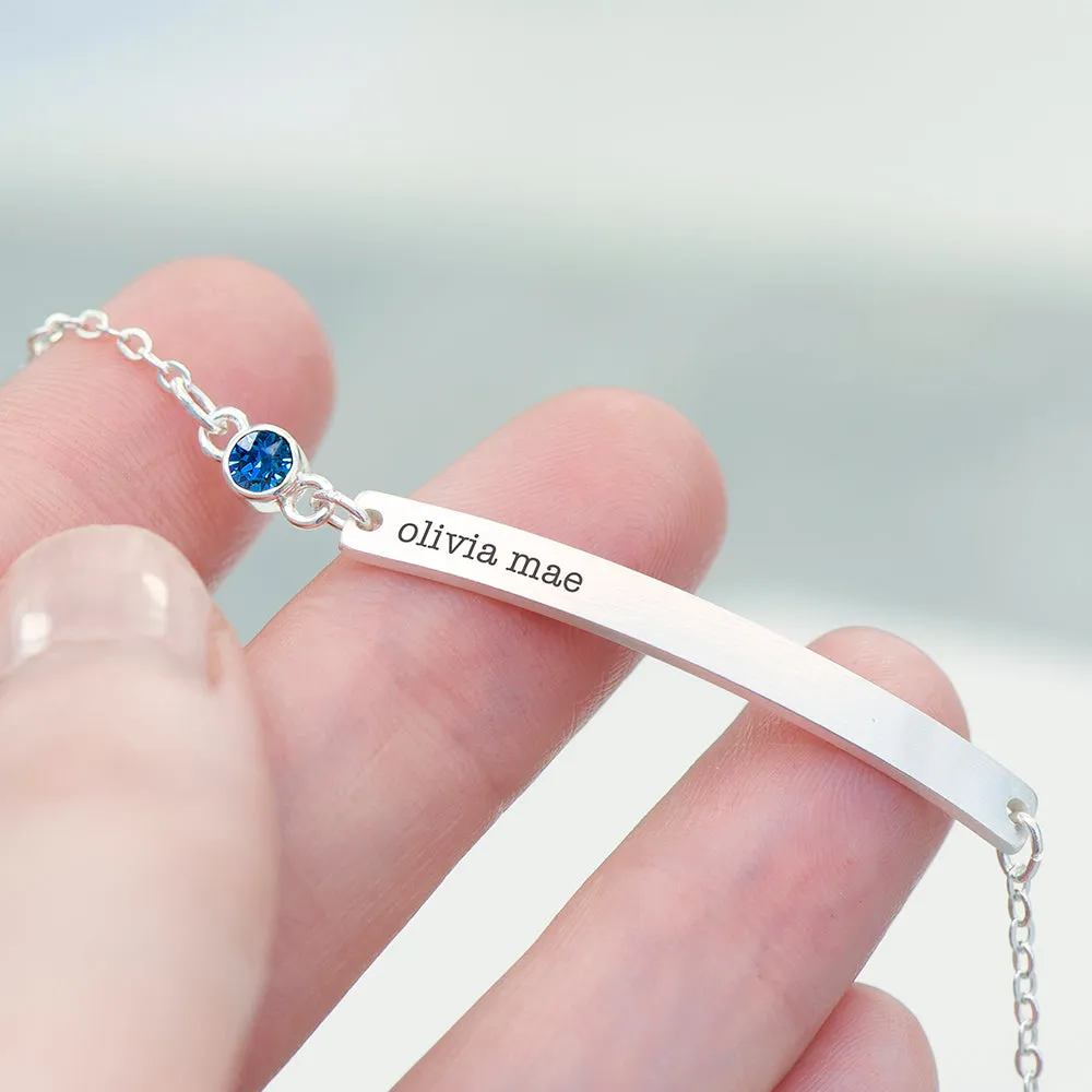 Personalised Swarovski Birthstone Silver Bracelet