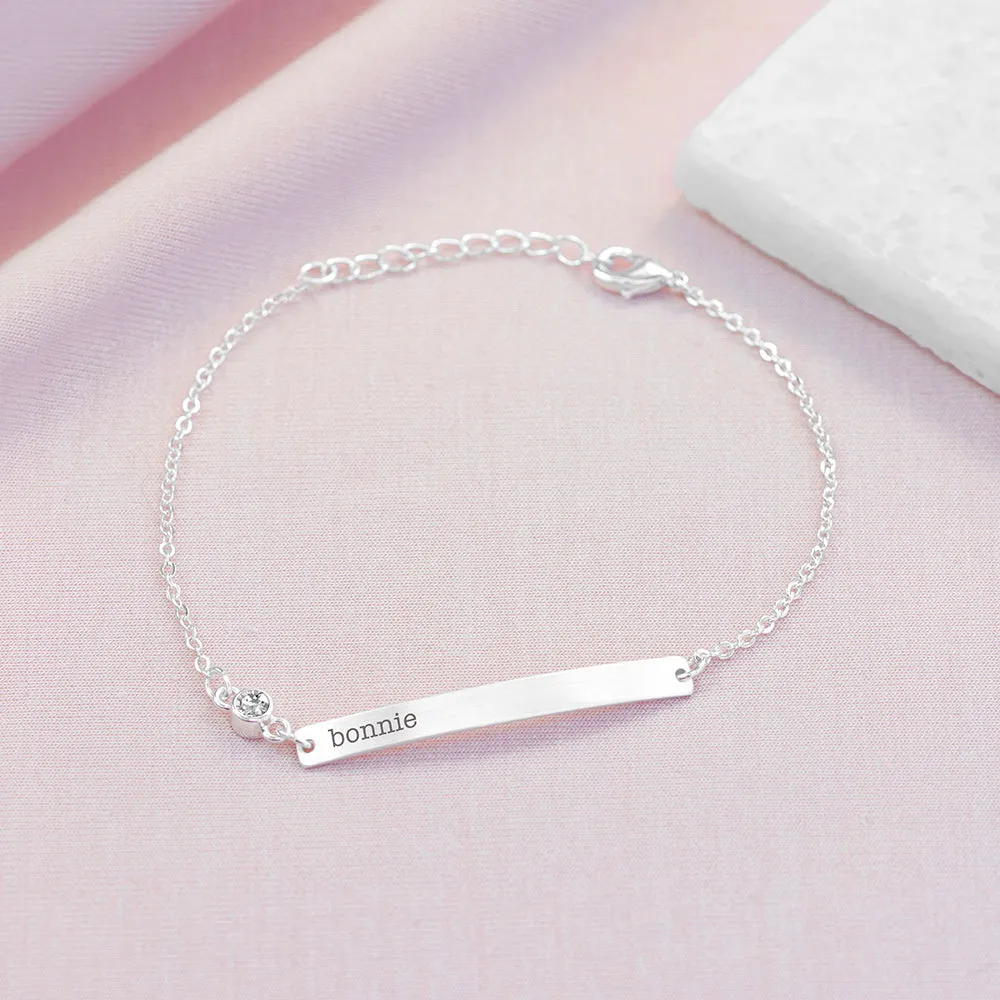 Personalised Swarovski Birthstone Silver Bracelet