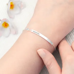 Personalised Swarovski Birthstone Silver Bracelet