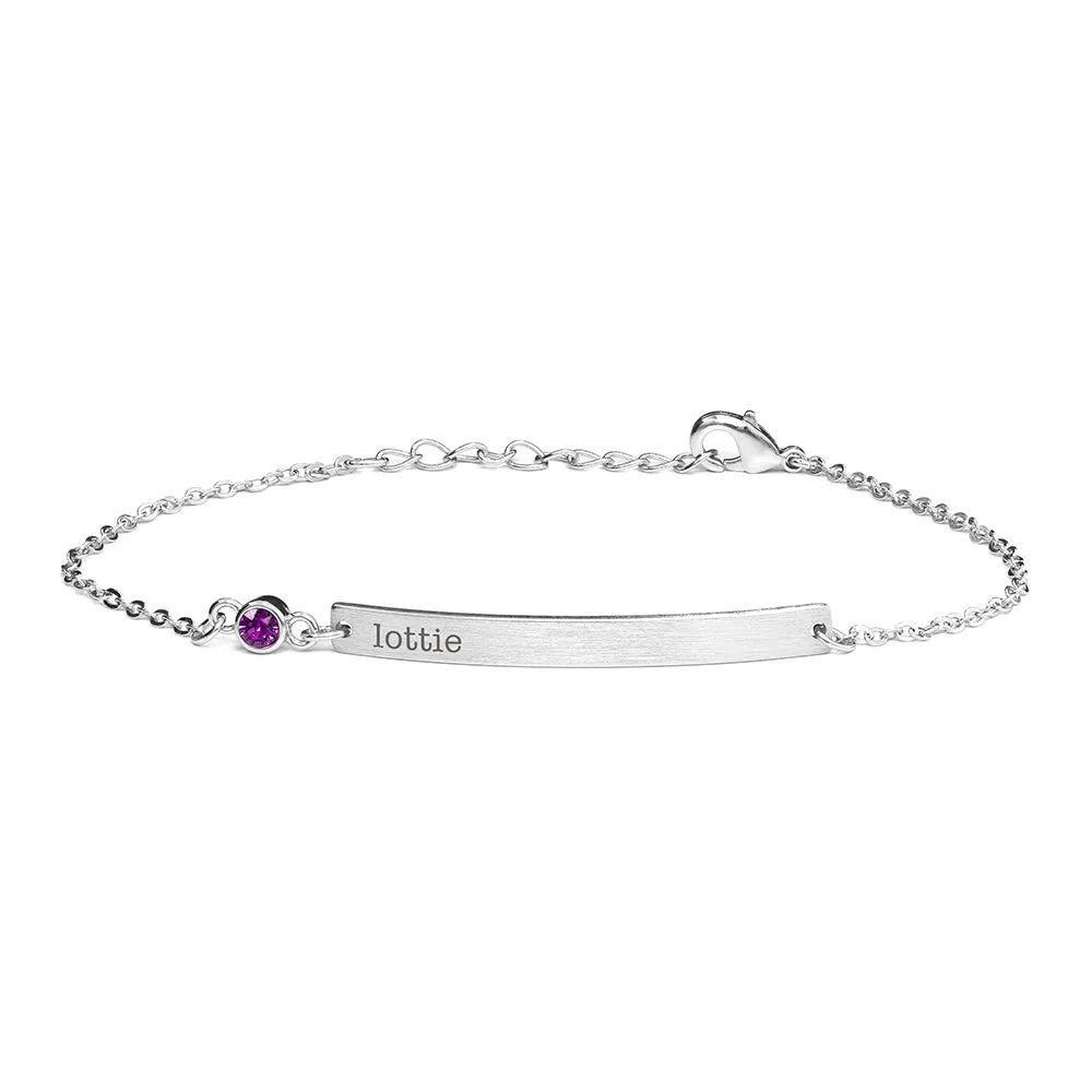 Personalised Swarovski Birthstone Silver Bracelet