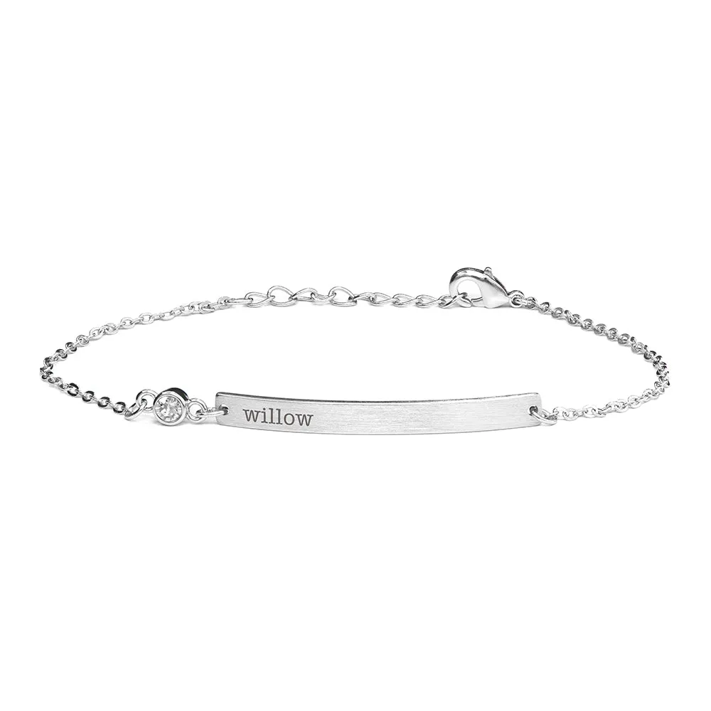 Personalised Swarovski Birthstone Silver Bracelet