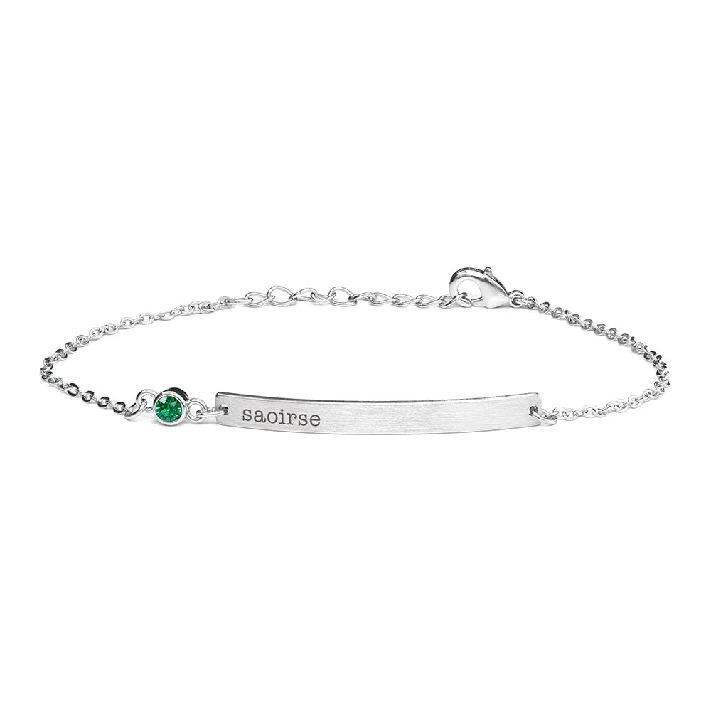 Personalised Swarovski Birthstone Silver Bracelet