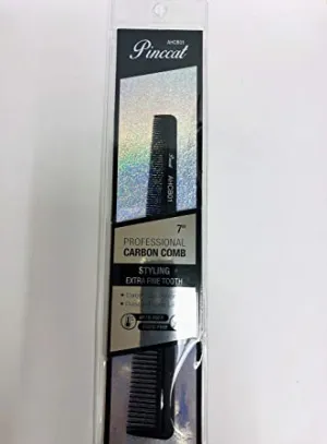Pinccat 7” Professional Carbon Styling Extra Fine Tooth Comb by Absolute