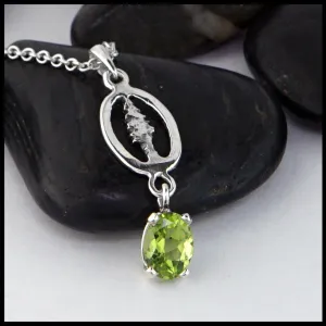 Pine Tree Pendant with Peridot