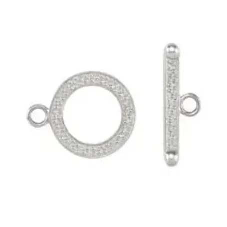 Platinum 18k 14k 10k Yellow White Gold Stingray Patterned Toggle Clasp Set for Bracelet Anklet Choker Necklace Jewelry Parts Findings