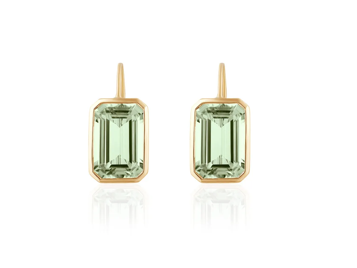 Presiolite Gold Bezel Manhattan Earrings
