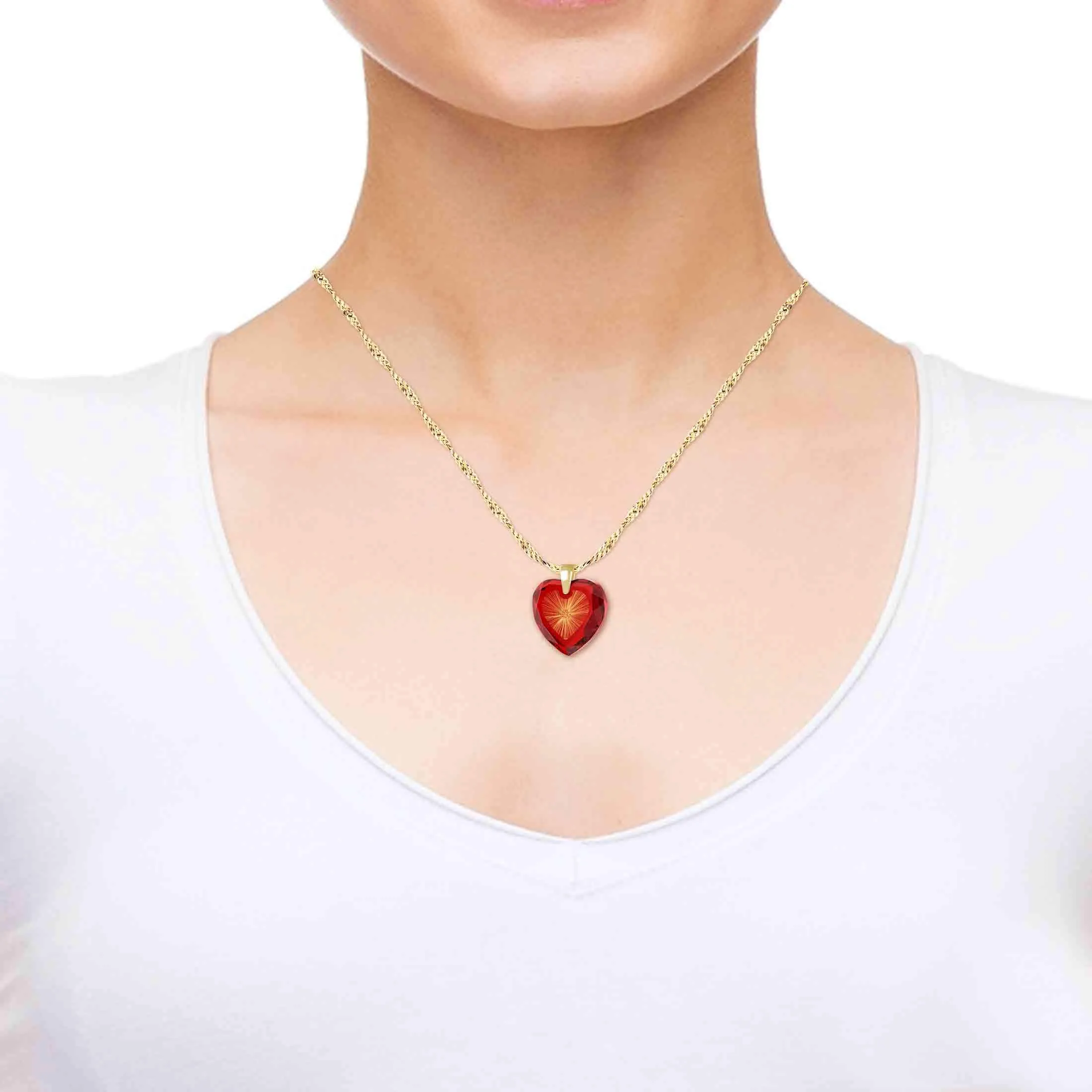 "Shema Yisrael", Sterling Silver Gold Plated (Vermeil) Necklace, Zirconia
