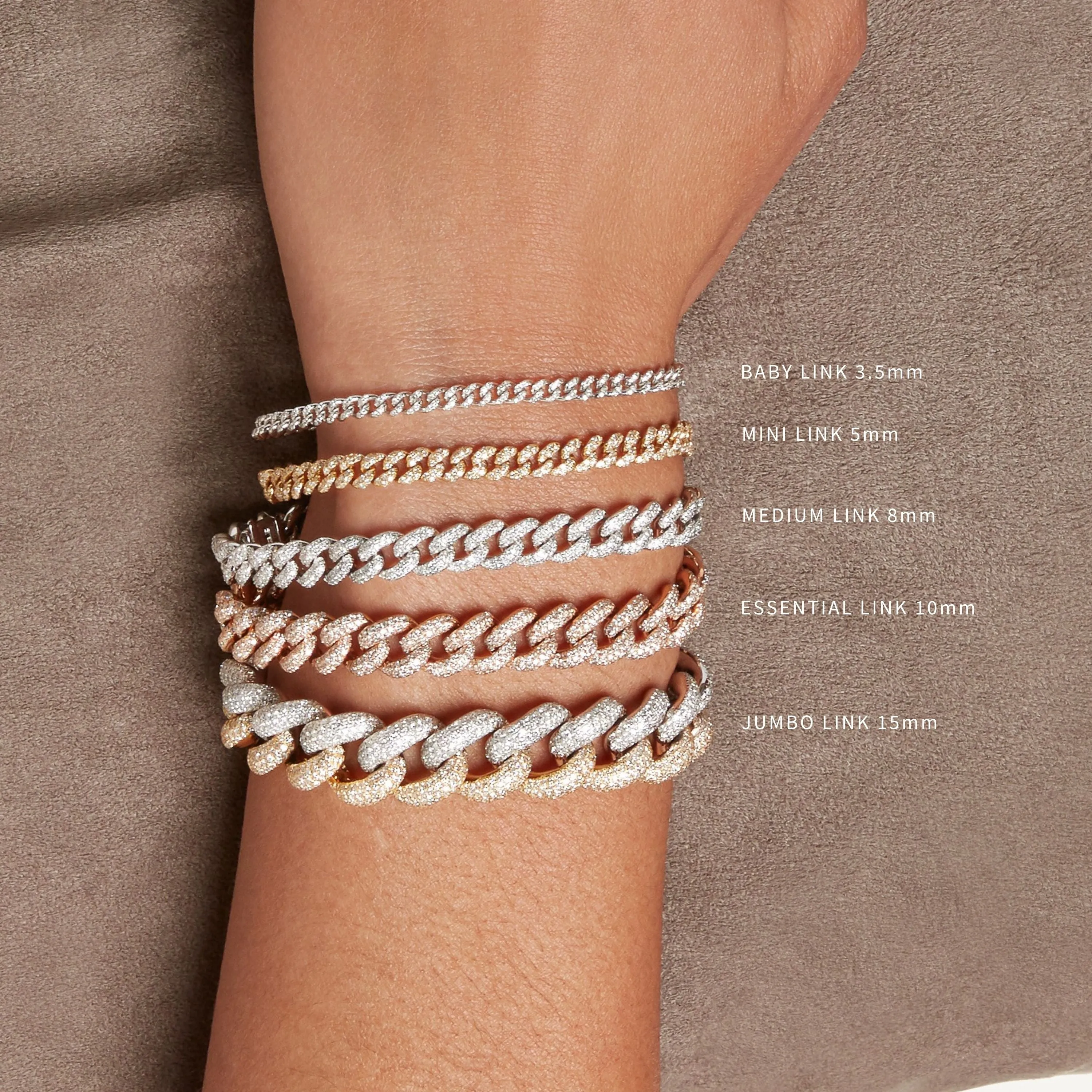 READY TO SHIP DIAMOND PAVE & WHITE CERAMIC ESSENTIAL LINK BRACELET