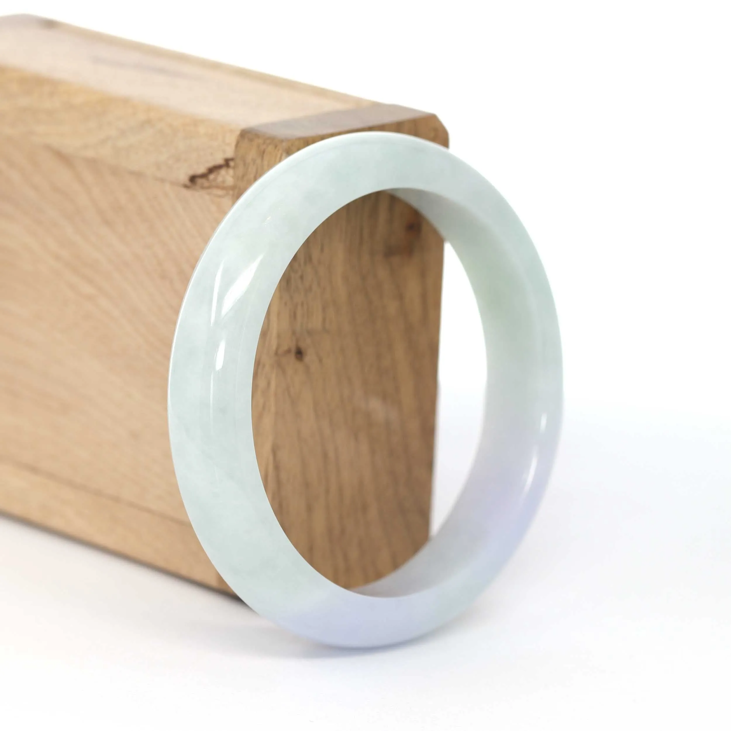 RealJade® Co. "Classic Bangle" Lavender Natural Burmese Jadeite Jade Bangle (56.13 mm ) #612