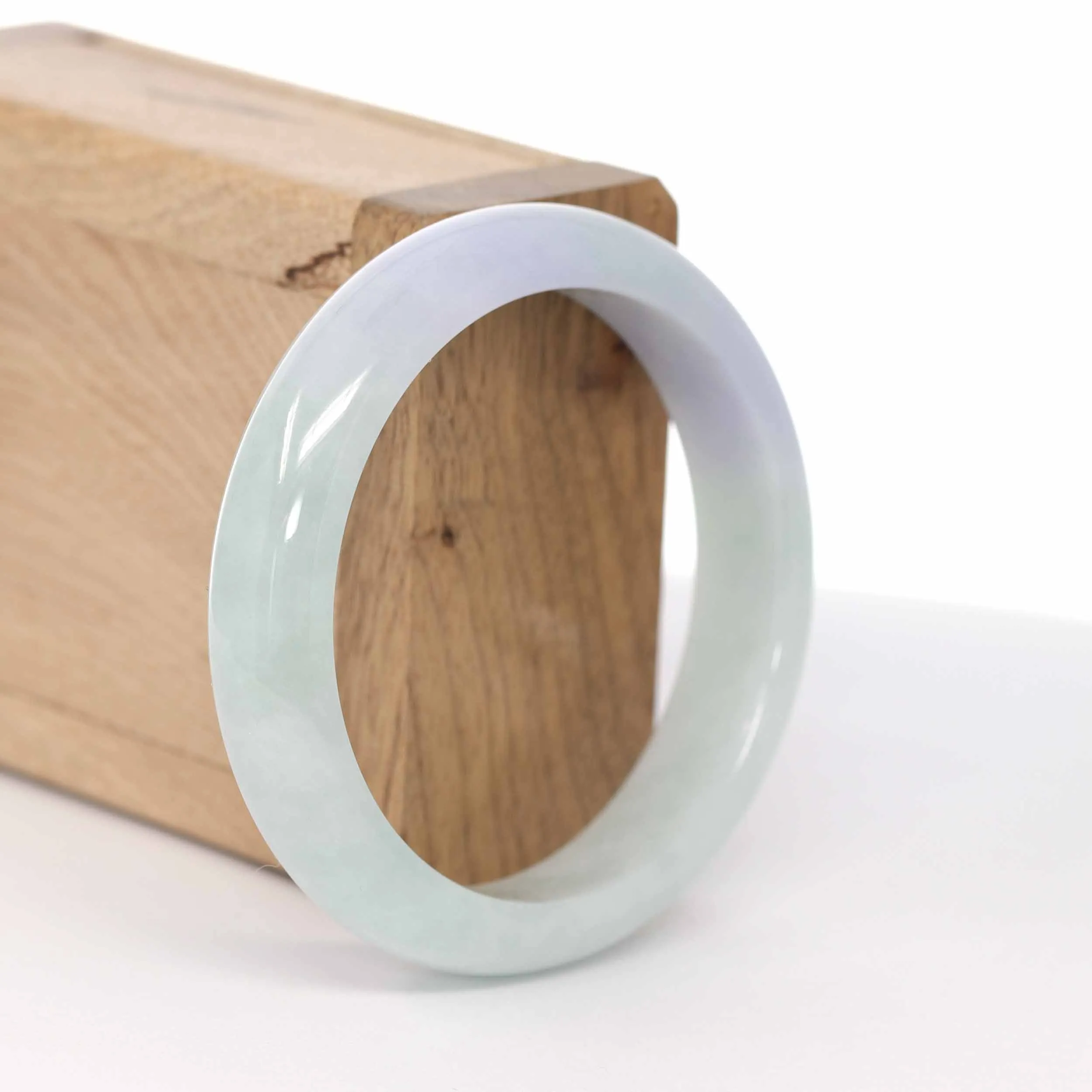 RealJade® Co. "Classic Bangle" Lavender Natural Burmese Jadeite Jade Bangle (56.13 mm ) #612