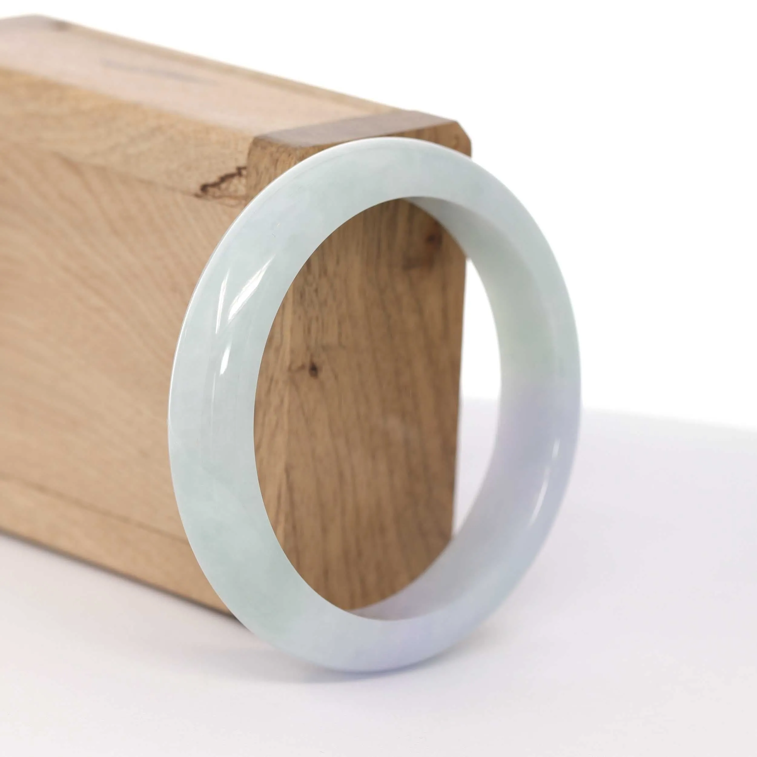 RealJade® Co. "Classic Bangle" Lavender Natural Burmese Jadeite Jade Bangle (56.13 mm ) #612