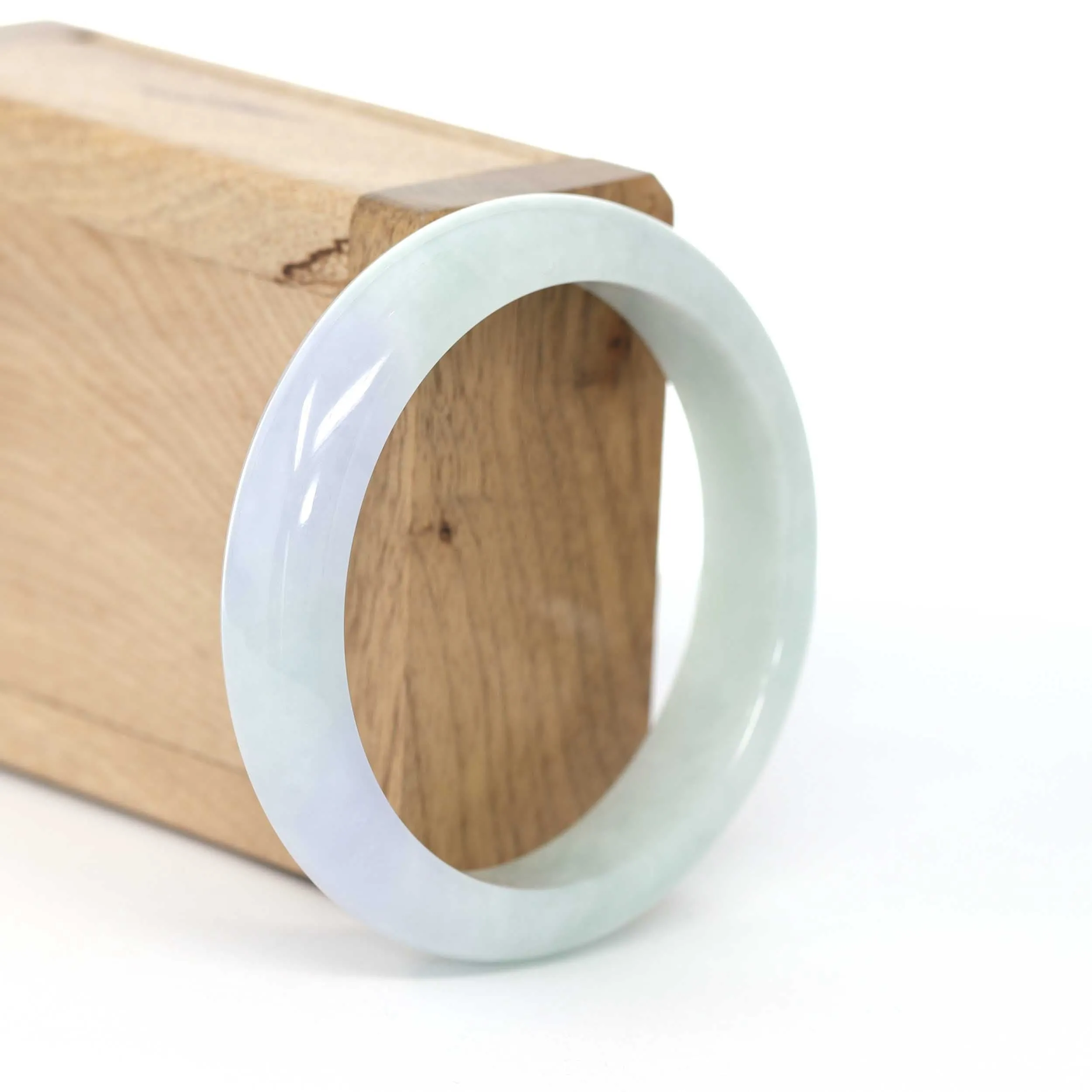 RealJade® Co. "Classic Bangle" Lavender Natural Burmese Jadeite Jade Bangle (56.13 mm ) #612