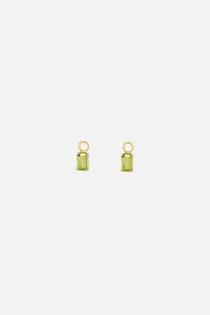 Rectangular Peridot Hoop Charms
